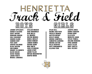 2024 Spring Roster Henrietta Track & Field
