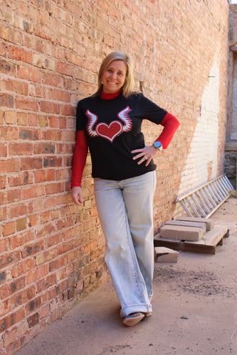 Flying Heart Bootstitching - White Stitches