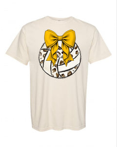 Leopard Volleyball with Gold Coquette Bow