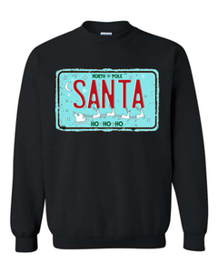 Santa License Plate Light Blue