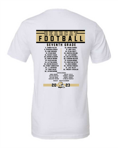 7th grade Bearcat Football Roster Tee