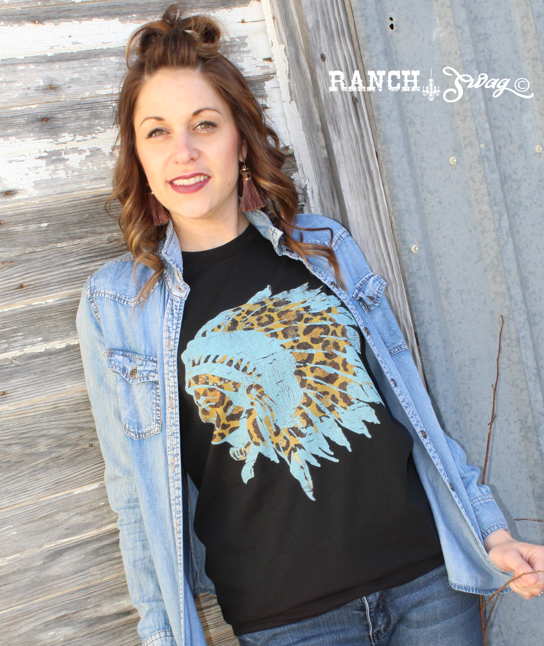 Cheetah Chief Turquoise Distressed